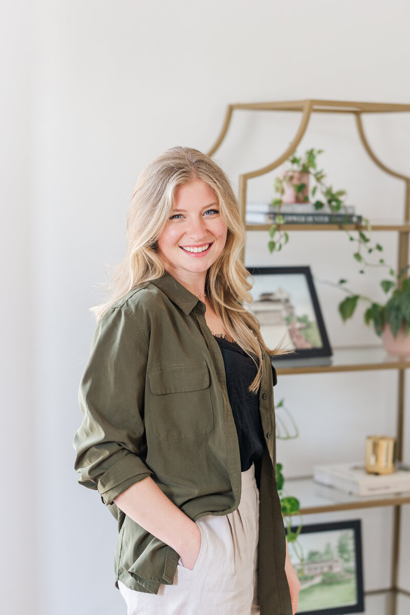 a woman posing for brand photos at Radiant Studio Collective