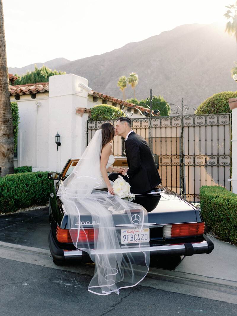 vintage car Mercedes for wedding photography Southern California