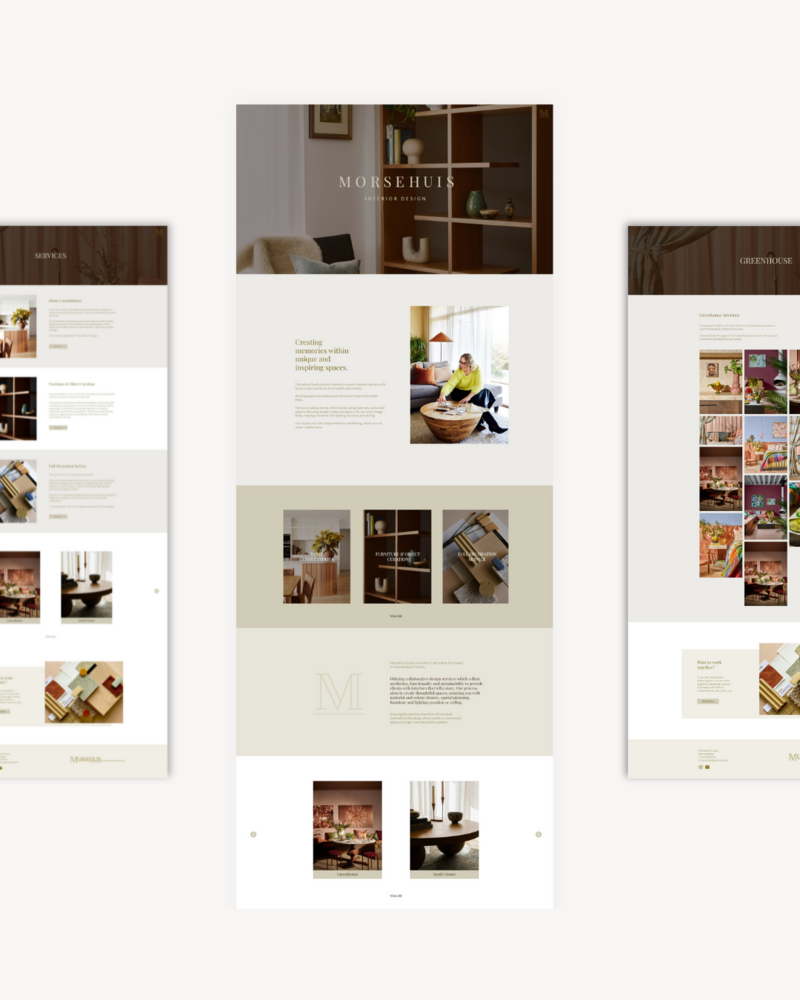 Affordable website design example for a business in the Interior Design industry Warrnambool by web designer Coja Creative