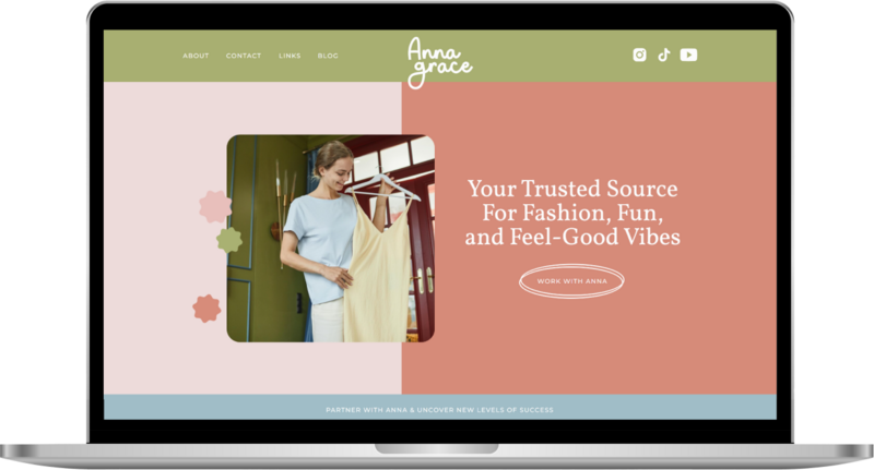Custom website design for influencer and UGC content creator computer mockup.