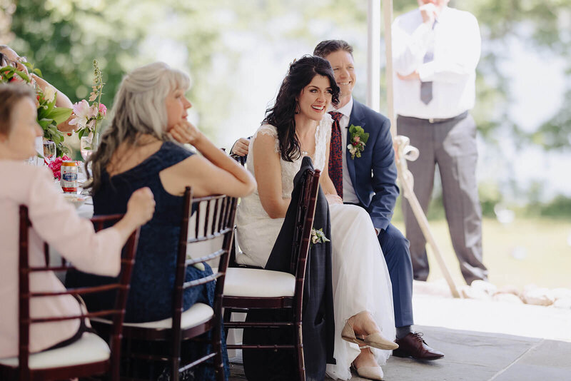 Bride at wedding reception