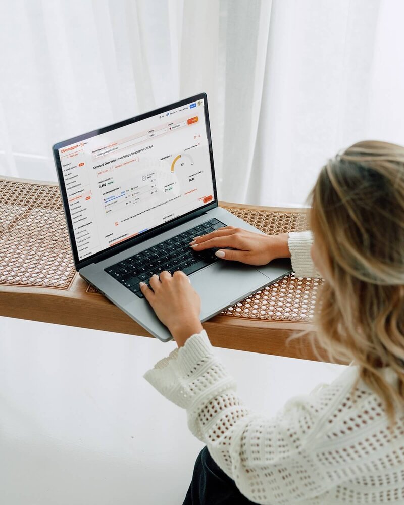 Astrid, Showit designer, working on Ubersuggest to improve Showit SEO