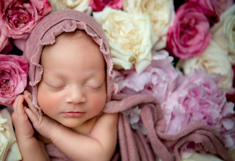 Newborn baby girl floral photo Daniel island SC