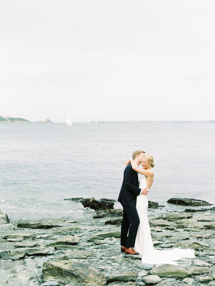 romantic couple pics at castle hill inn wedding in newport rhode island