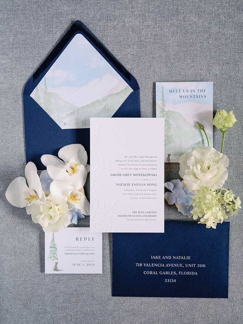 Ritz Carlton Mountain Wedding Invitations