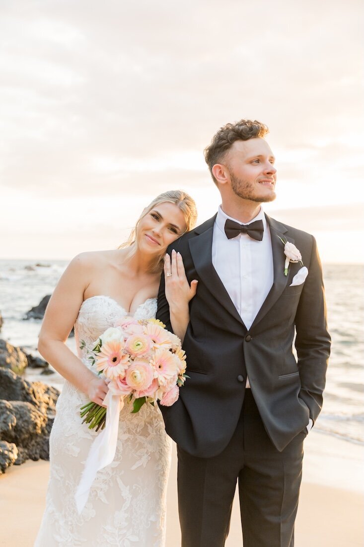 Big Island Wedding Packages of bride and groom at the beach