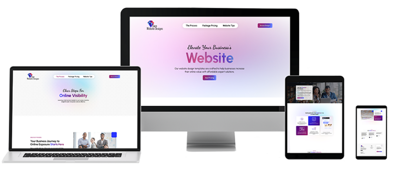 Gem Website Designs website on different devices.