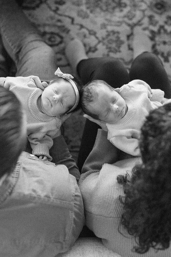 newborn twins sleeping