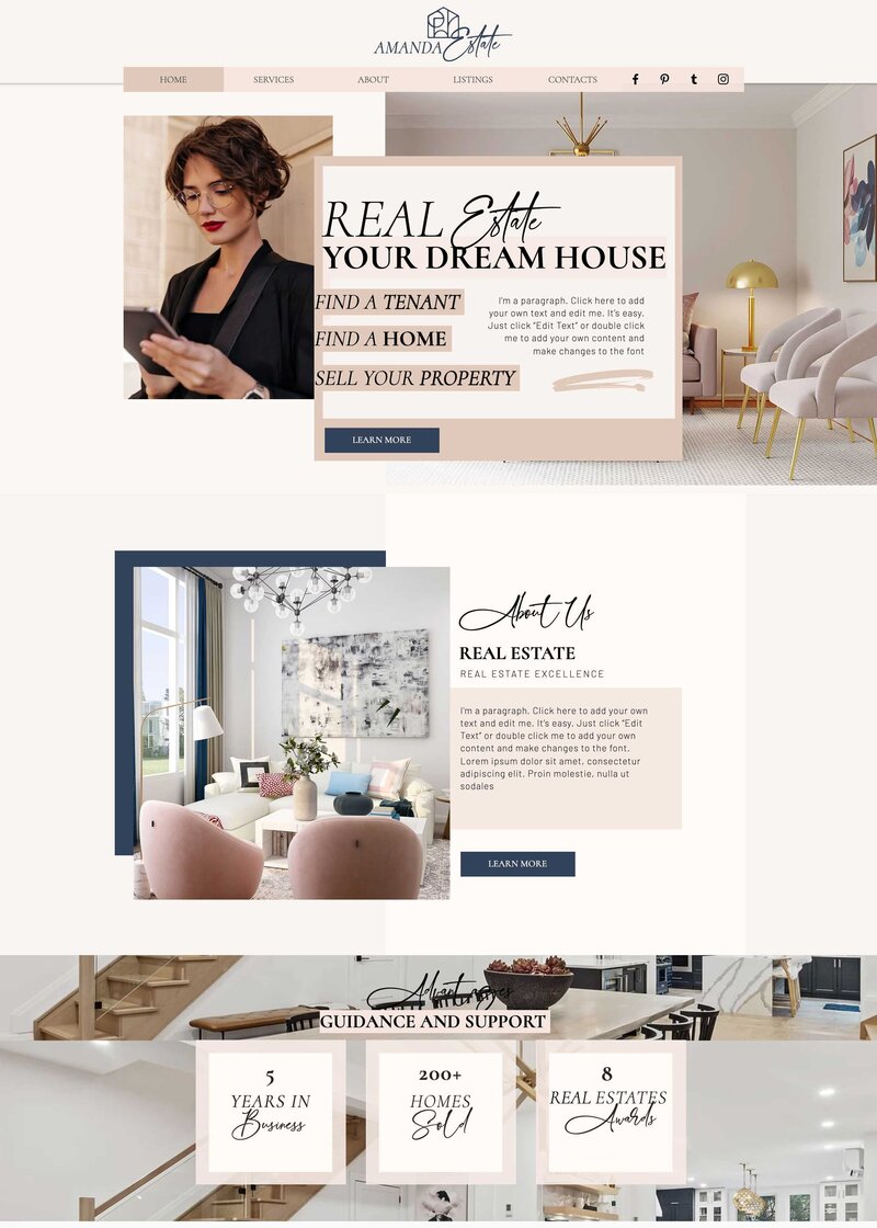 Real Estate is a clean and modern real estate website template