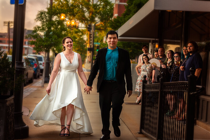 Wedding couple that got married at the seven gables inn in Clayton, Missouri!