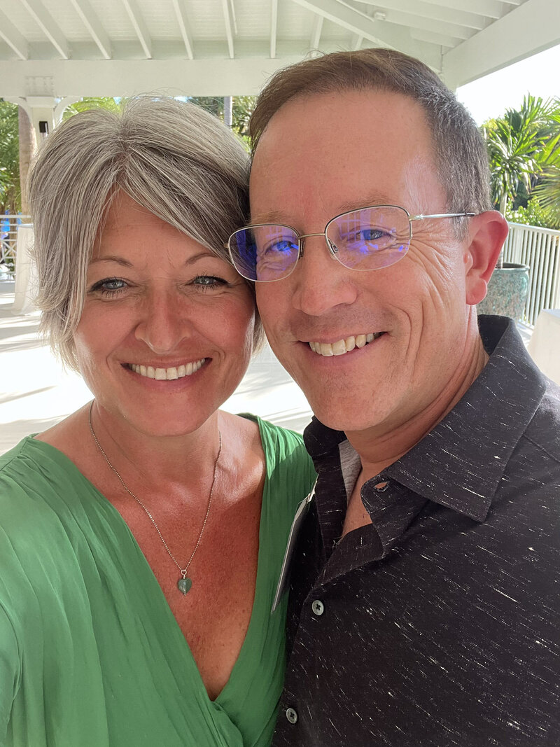 Jill and her husband Scott at their home in Key West, FL
