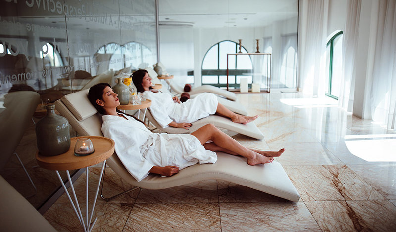 women relaxing at spa