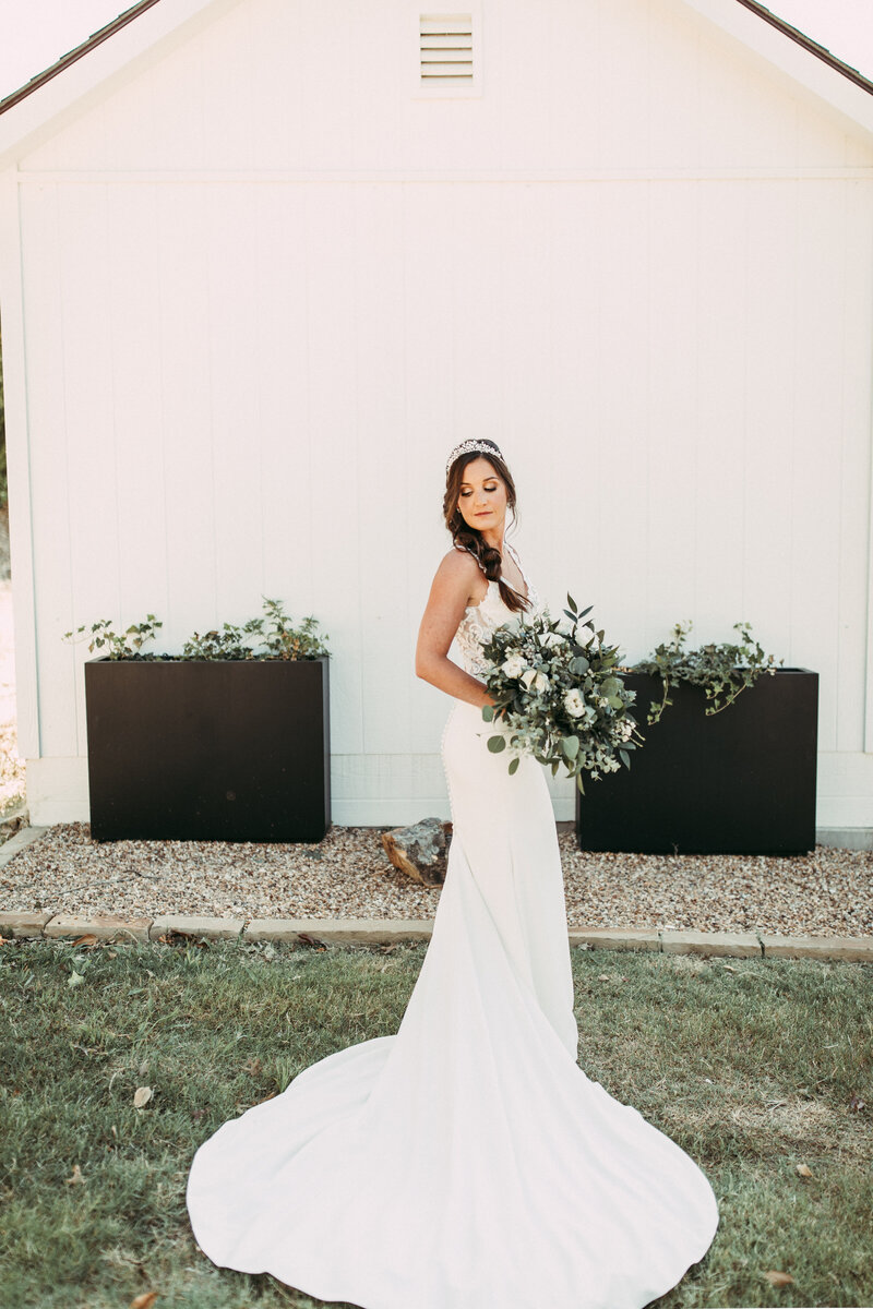 Bridal posing white background