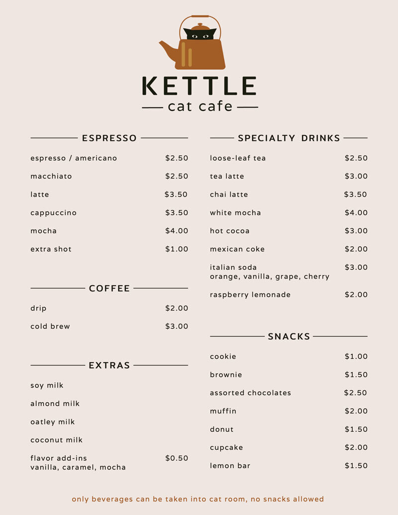 Kettle Cat Cafe Menu PDF