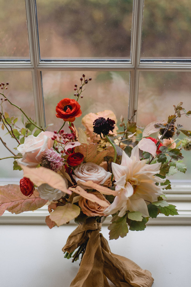 Bridal Details Bouquet Boho Luxe Bride and Groom Portrait Old Mills Toronto Fall Wedding Eventsource The Wedding Co. | Jacqueline James Photography Toronto Wedding Photographer for modern wild romantics