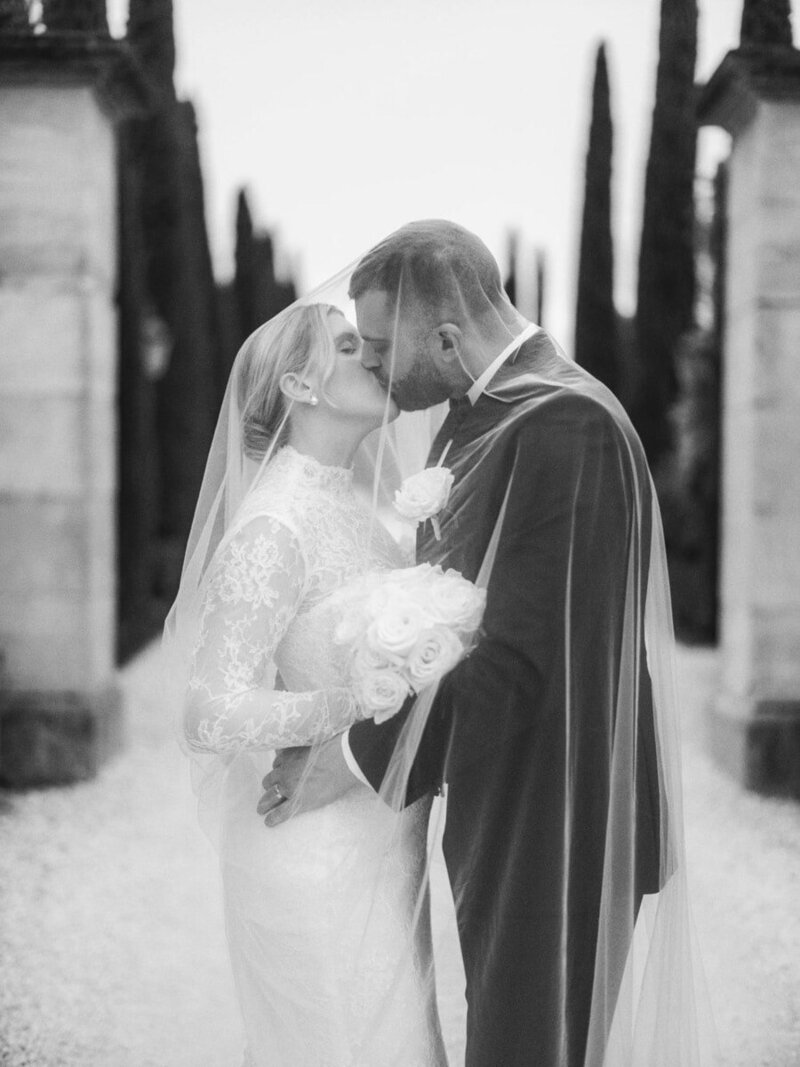  Bridal portrait during a villa del Balbianello wedding, in front of iconic Star Wars filming location by luxury destination wedding photographer Andreas K. Georgiou  