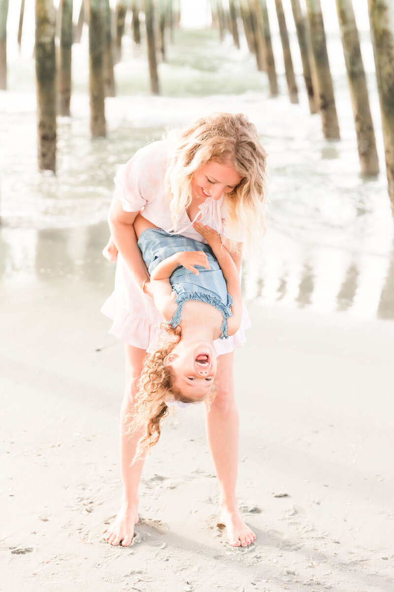 Mom playing with daughter for Myrtle Beach Family Photography