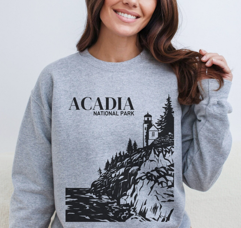 Acadia National Park Sweatshirt- Sport Grey