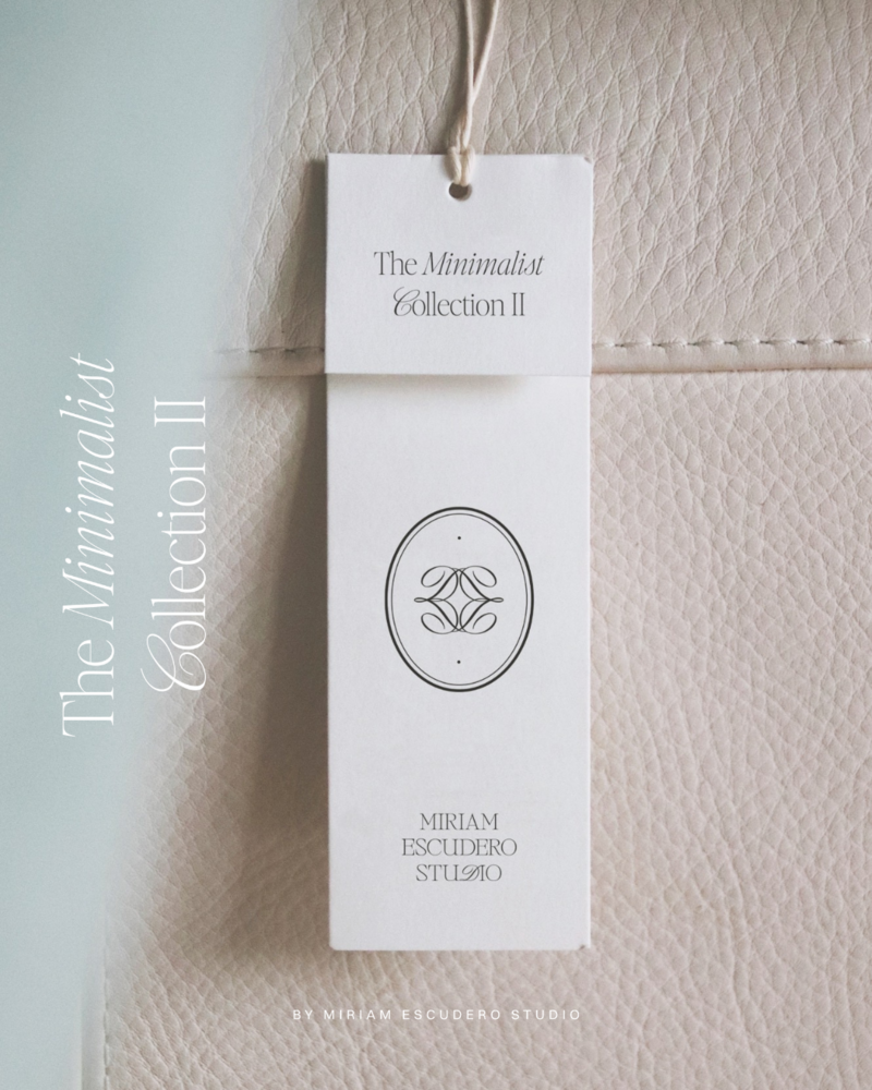 The minimalist Collection II Label mockup - Miriam Escudero Design Studio