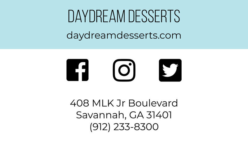 Daydream Desserts Back of Business Card