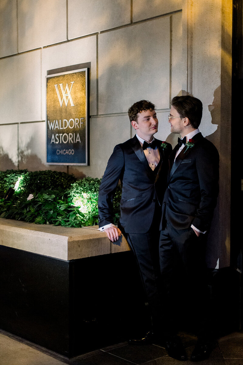 two grooms after dark