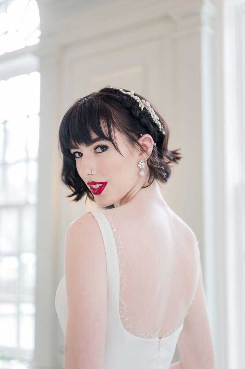timeless scoop back wedding dress fit and flare