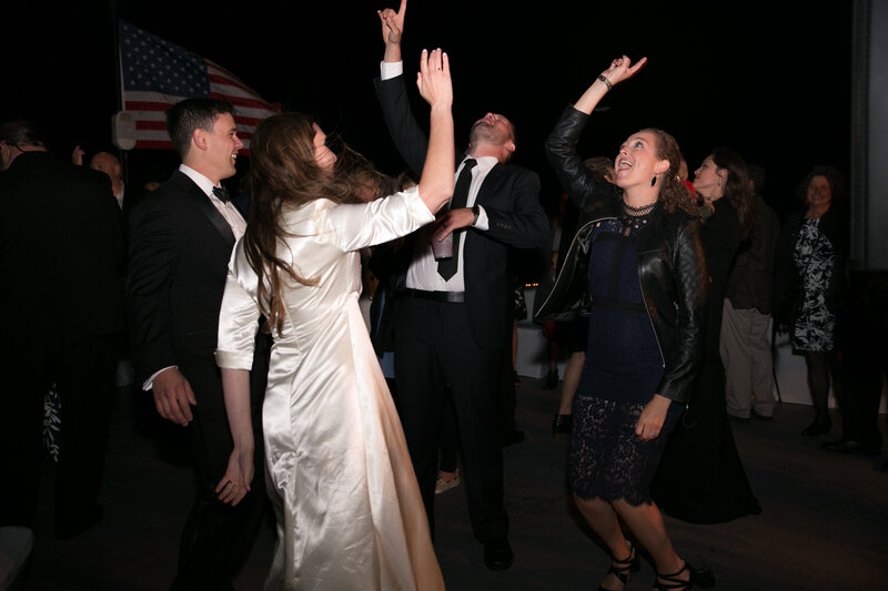 Bride and Groom dancing with guests | Wedding Photography taken by Maine Wedding Photographer