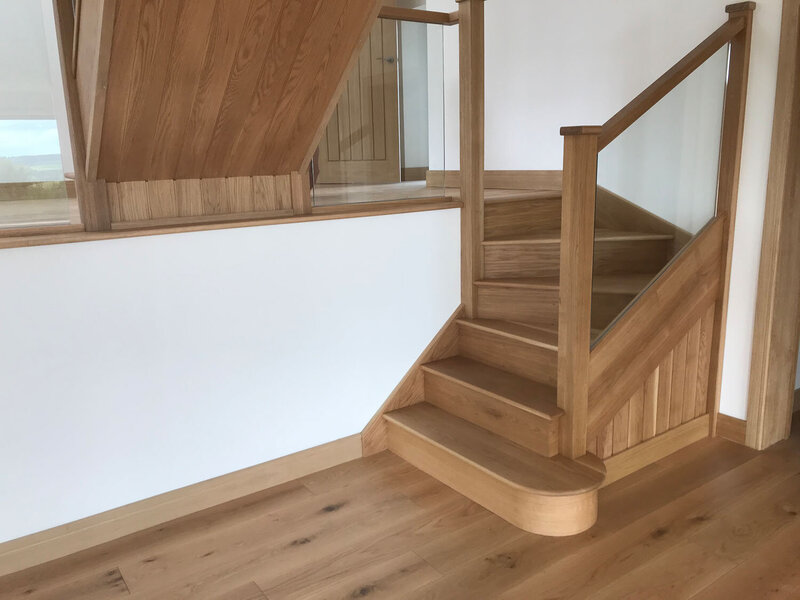 Custom wooden staircase in the South Hams
