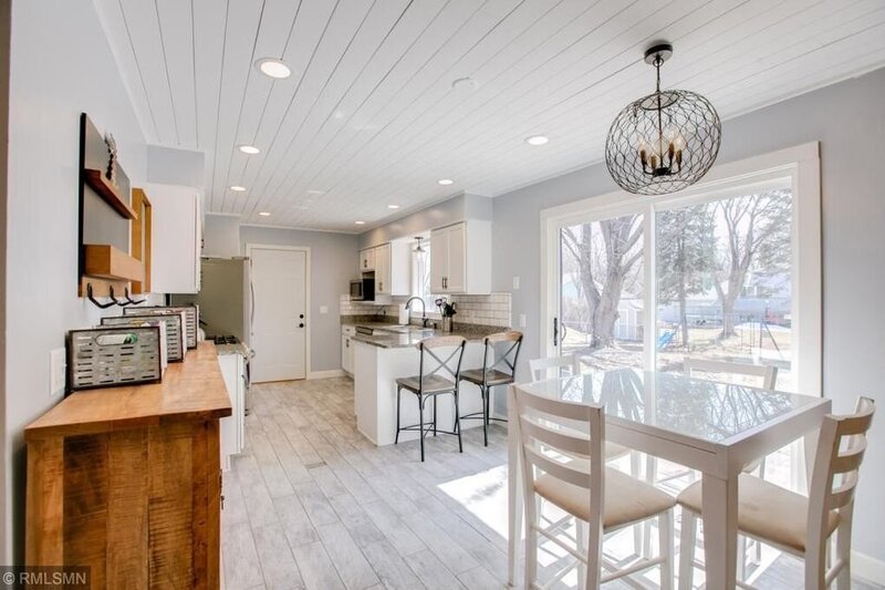 light and airy kitchen with wood accents
