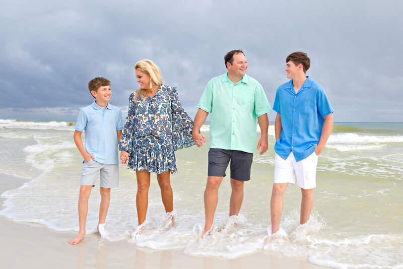 family photographed on 30a in watercolor florida