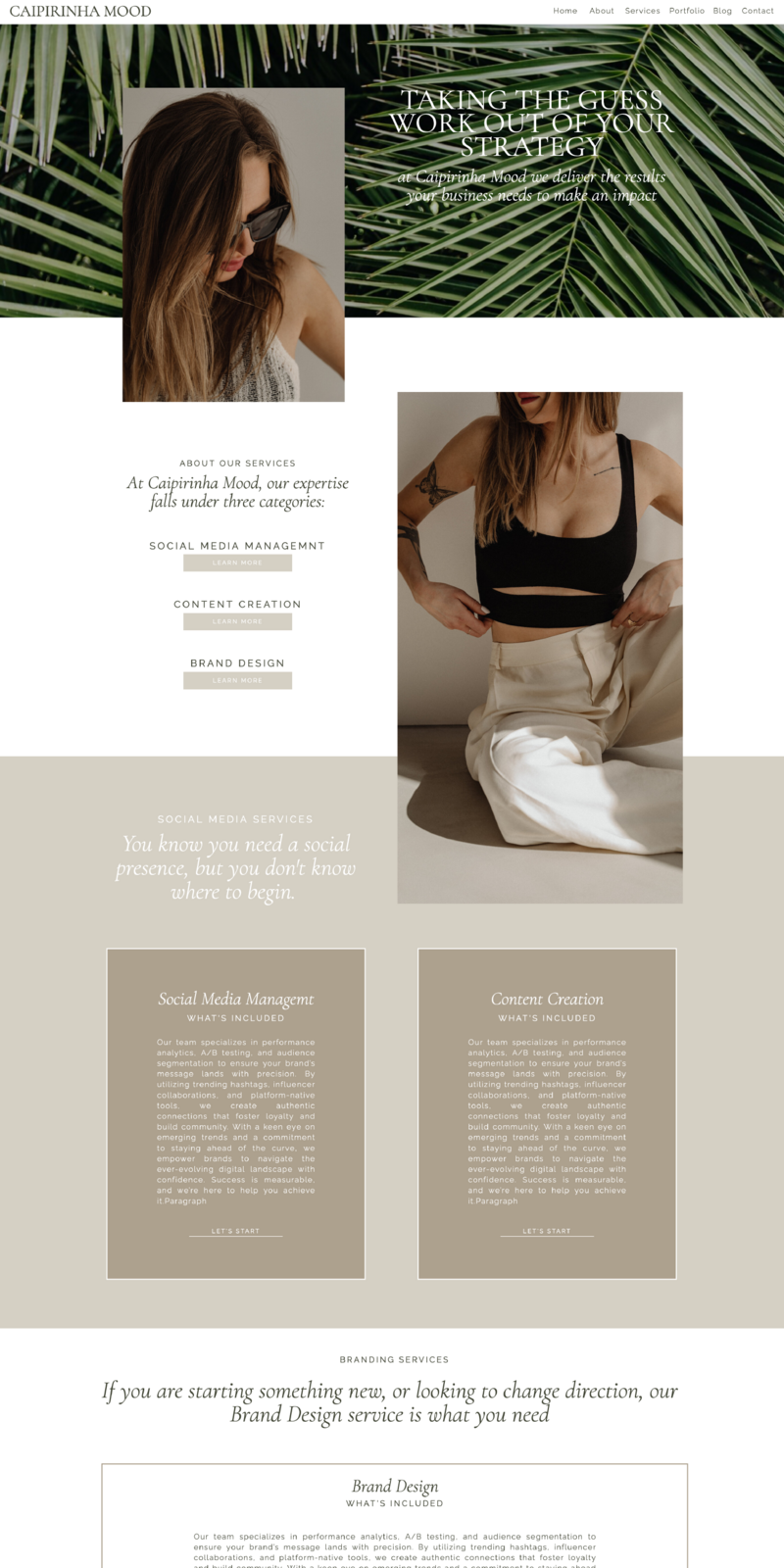 The Caipirinha Mood Website Template is the perfect website template for marketing agencies, virtual assistants, social media manager, designers, artists and other creative service providers. This is a fully customizable SHOWIT template designed to engage your target audience and get you more clients.
