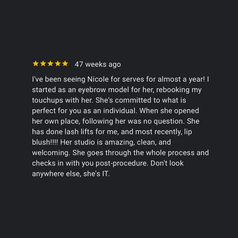 Client feedback on lip blush permanent makeup with barely-there feel
