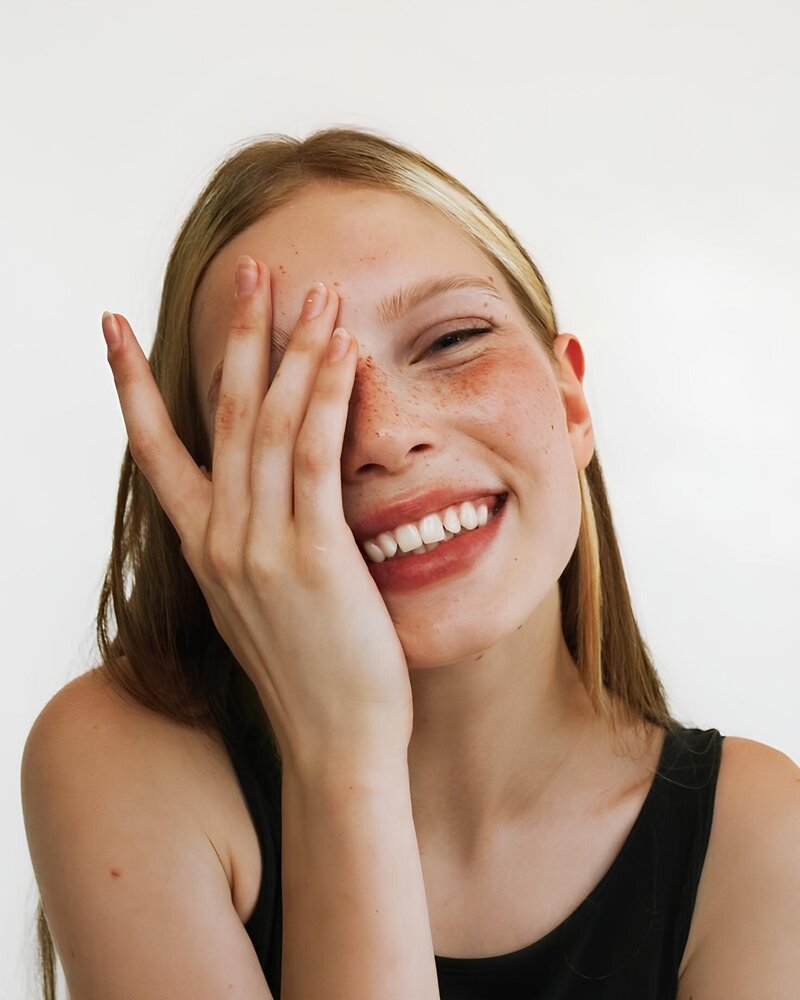 Editorial-style face shot for beauty brand storytelling by SA Communications PR agency