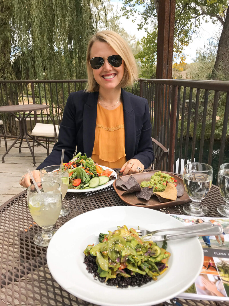 Lunch outside at Ojo Santa Fe