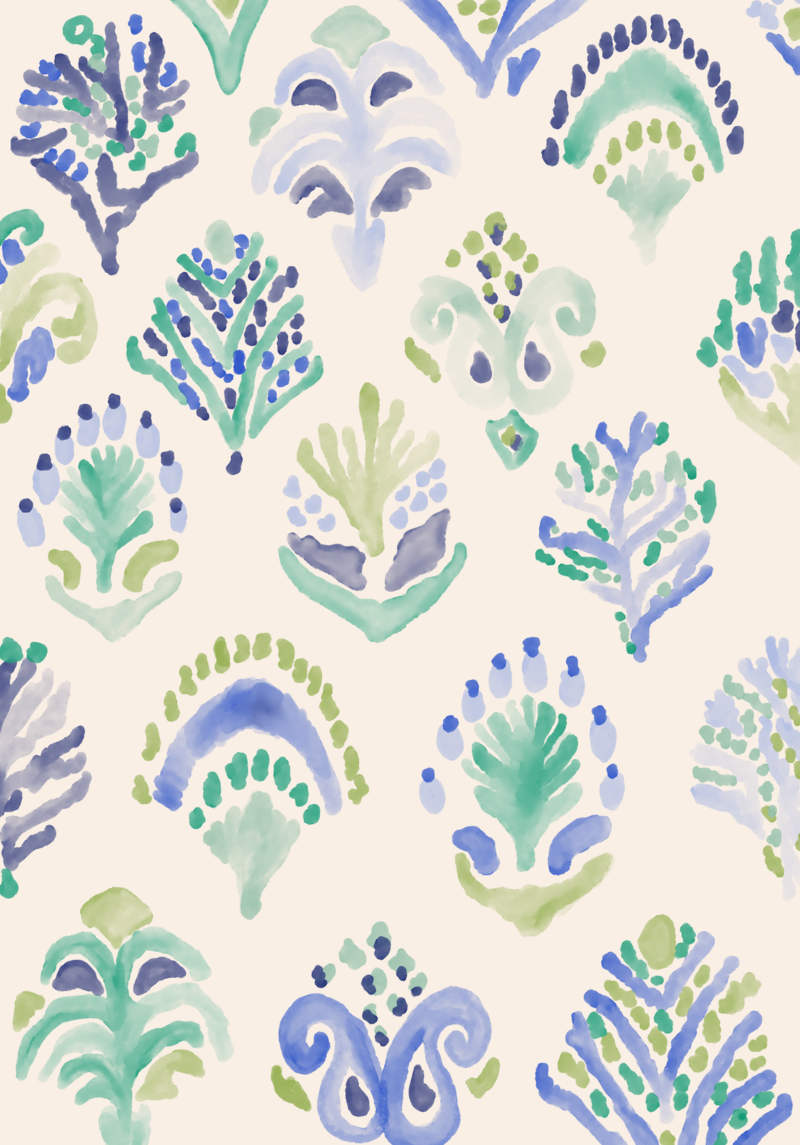 Cool-toned watercolor pattern