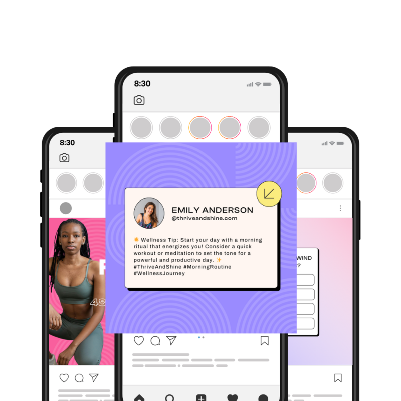 A mockup of Instagram post templates