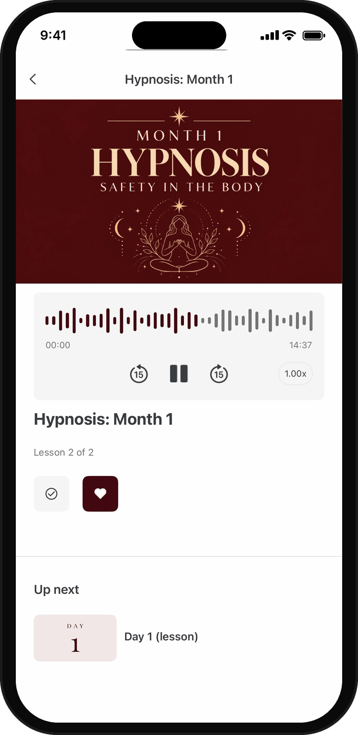 Hypnotherapy library in The Mind-Full Clinic app