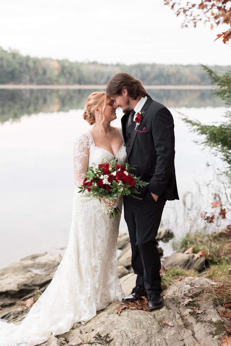 wedding-couple-near-waters-edge-maine-venue