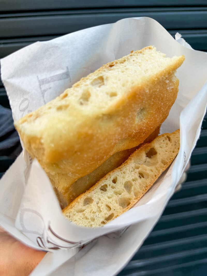 Focaccia from Forno Francesco Casali in Lucca, Italy.