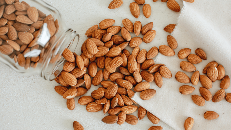 Almonds, representing a healthy food option for GLP-1 nutrition support.