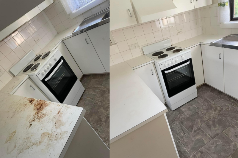 Kitchen before and after