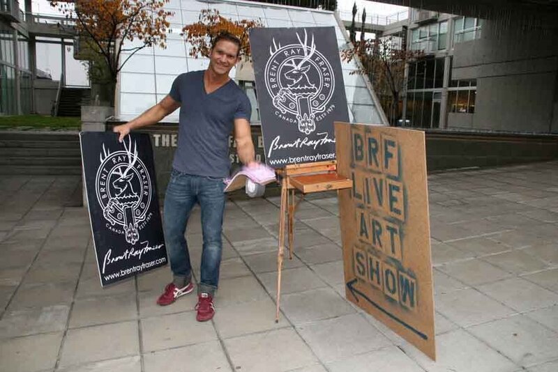 Brent Ray Fraser Waterfall Gallery Skull Live Painting Performance 2013 - 0000