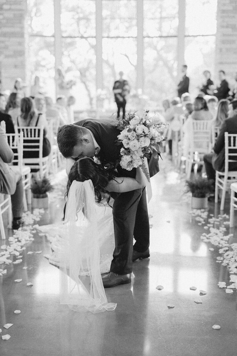 Indoor chapel ceremony at Canyonwood Ridge with modern architecture and soft light