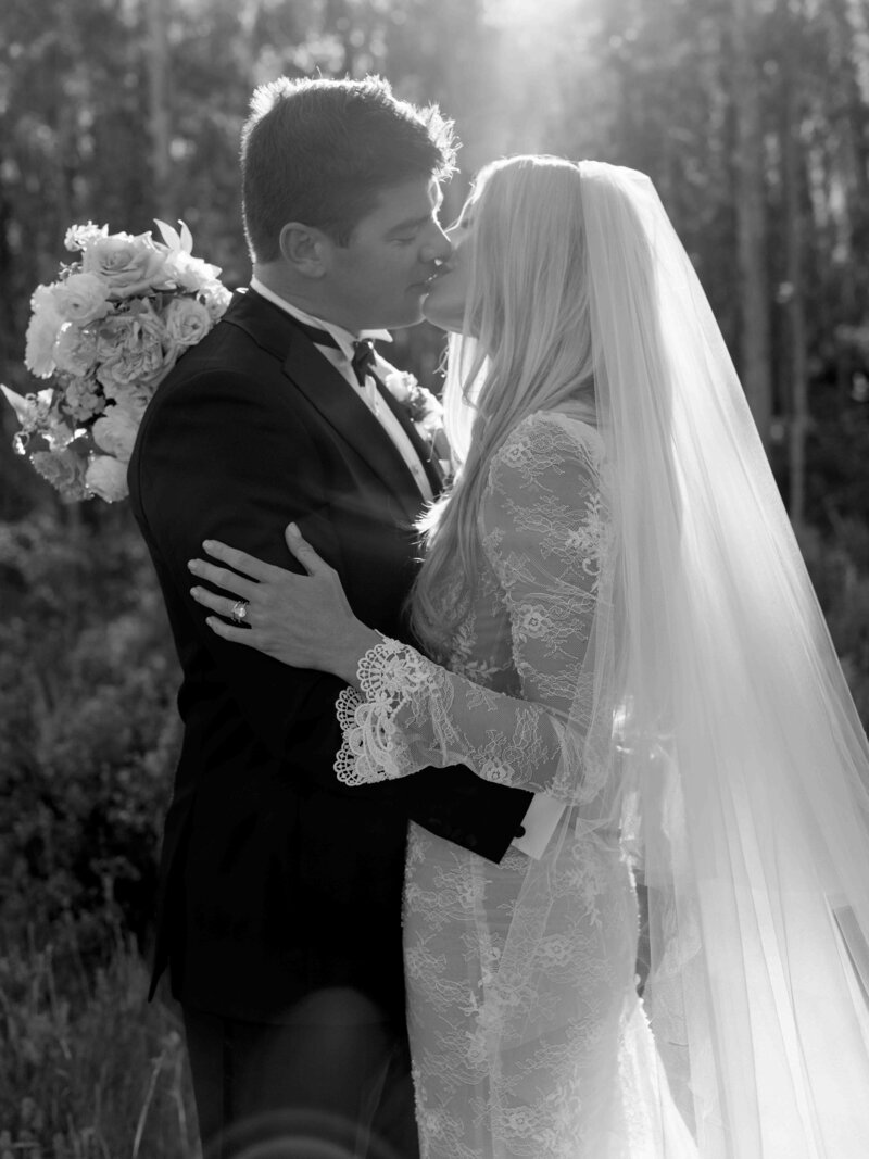 Bride and groom portrait aspen wedding