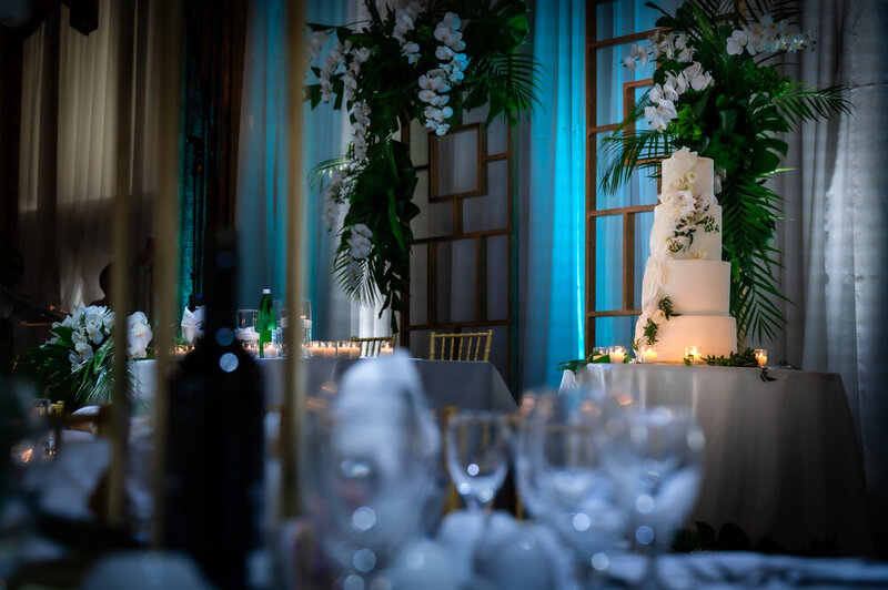 bride holding rosary in hands on wedding day