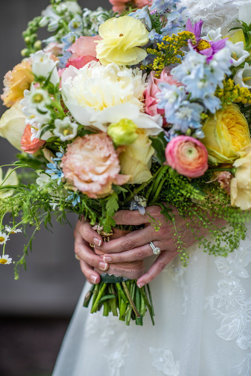 Locally grown flowers in our farm to table wedding package