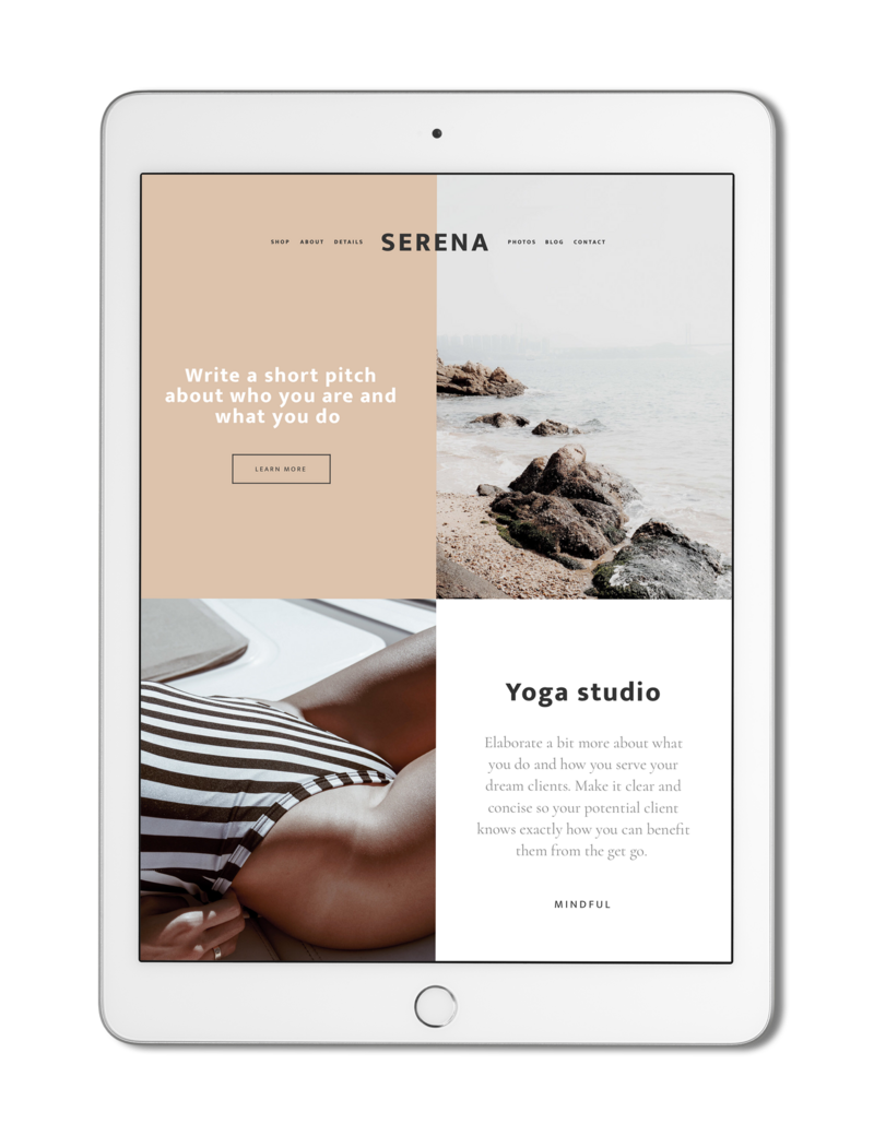 The Roar Showit Web Design Creative Website Business Template Ipad Serena 1
