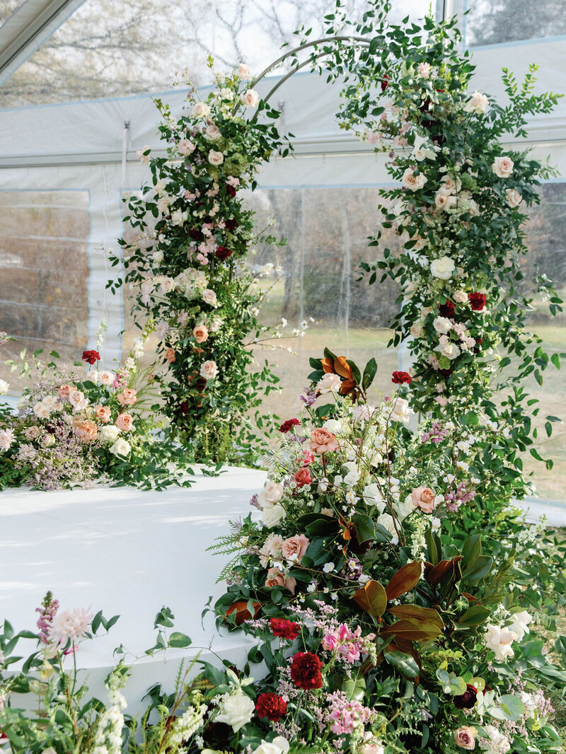 48_Kate Campbell Floral Whitehall Manor tented Winter wedding by Anna and Mateo photo Ceremony