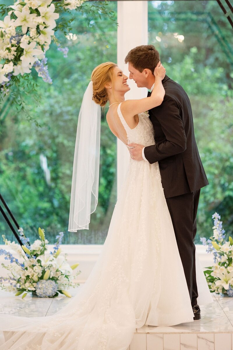 Bride and groom at the altar