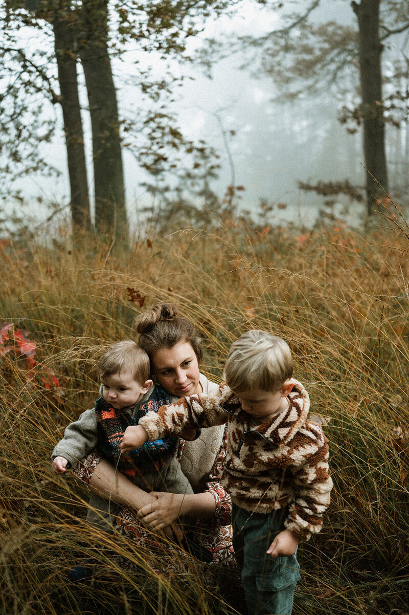 Gezin, bos, natuur, reportage, kinderen, Herentals